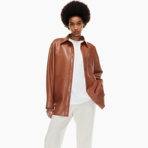 Aritzia Leather Shacket dupe